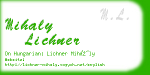 mihaly lichner business card